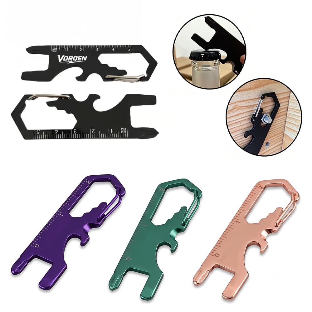 Steel Carabiner Bottle Opener Multi-Tool