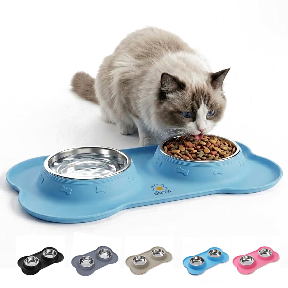 Silicone Pet Feeding Bowl w/ Non Slip Mat