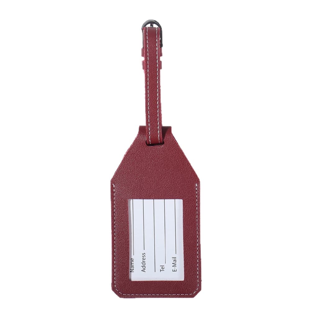 Vegan Leather Luggage Tag w/ Tracker Pocket gallery 1
