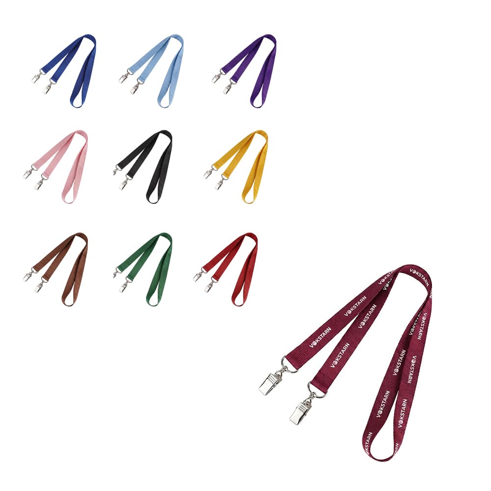 Open Ended Polyester Lanyard w/ Dual Clips